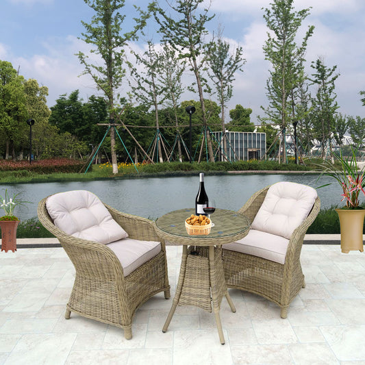 Patio Curved Tall Back Patio Rattan Sofa Chairs Garden Chairs Outdoor Sofa Set with Round Shaped Coffee Table Set 2 Seater 3 Set