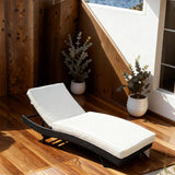 TYSF2567 Black Rattan Wheeled Adjustable Outdoor Sun Lounger with Light Green Cushions – Ibiza Spain Coastal Terrace Luxury Vibrant Outdoor Reclining Sunbed