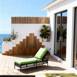 TYSF2581 Black Rattan Adjustable Outdoor Sun Lounger with Bright Green Cushions – Saint Lawrence Gap Barbados Coastal Terrace Luxury Vibrant Outdoor Reclining Sunbed