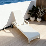 TYSF2587 Dark Brown Rattan Wheeled Adjustable Outdoor Sun Lounger – Nassau Bahamas Coastal Terrace Luxury Relaxed Outdoor Reclining Sunbed