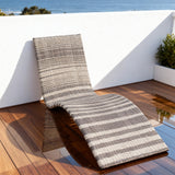 TYSF2597 Curved Rattan Armless Outdoor Sun Lounger (Dark Grey & Dark Brown Options) – Mykonos Greece Coastal Terrace Luxury Relaxed Outdoor Sunbed