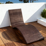 TYSF2597 Curved Rattan Armless Outdoor Sun Lounger (Dark Grey & Dark Brown Options) – Mykonos Greece Coastal Terrace Luxury Relaxed Outdoor Sunbed