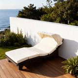 TYSF2599 Black Rattan Double White Canopy Outdoor Daybed with All-White Cushions – French Riviera Coastal Terrace Luxury Private Outdoor Double Daybed