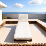 TYSF2615 Black Rattan Curved Adjustable Outdoor Sun Lounger with Blush Pink Cushions – Tulum Mexico Coastal Terrace Luxury Relaxed Outdoor Reclining Sunbed