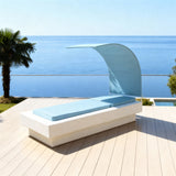 TYSF2630 Grey Rattan Double Adjustable Outdoor Sun Lounger Set with Bright Red Canopies & Cushions – Korcula Croatia Coastal Terrace Luxury Relaxed Outdoor Reclining Sunbed Set