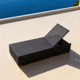 TYSF2632 Black Mesh Adjustable Backrest Outdoor Sun Lounger – French Riviera Coastal Terrace Minimalist Luxury Relaxed Outdoor Reclining Sunbed