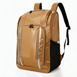 WBP1911 Brown Water Resistant Hiking Backpack with Reflective Strip for Rainy Outdoor Camping Travel