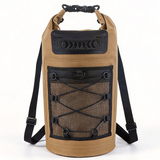 WBP1909 Blue Roll Top Waterproof Dry Backpack with Front Bungee Storage for Kayaking Boating