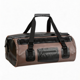 WDF1901 Brown Roll Top Waterproof Motorcycle Dry Duffel Bag with Front Zipper Pocket