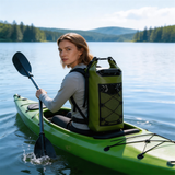 WBP1909 Blue Roll Top Waterproof Dry Backpack with Front Bungee Storage for Kayaking Boating