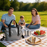 WCB1901 Silver Waterproof Insulated Cooler Tote Bag with Detachable Shoulder Strap for Beach Picnic