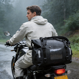 WDF1906 Navy Blue Roll Top Waterproof Motorcycle Duffel Dry Bag with Clear Window & Reflective Strips