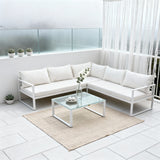 WLSF2523 Black Metal L-Shaped Outdoor Sectional Sofa Set with Square Coffee Table – Berlin Rooftop Industrial Patio Furniture Set