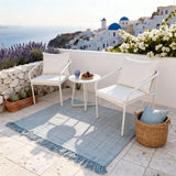 WLSF2548 White Aluminum Outdoor Lounge Chair Set with Side Table – Santorini Coastal Patio Furniture