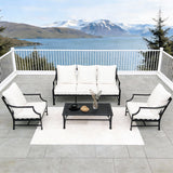 WLSF2568 4-Piece Black Aluminum Outdoor Conversation Set – Nordic Lakeview Patio Furniture