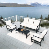 WLSF2568 4-Piece Black Aluminum Outdoor Conversation Set – Nordic Lakeview Patio Furniture