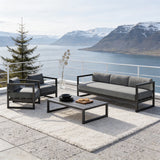 WLSF2569 4-Piece Black Aluminum Outdoor Conversation Set – Nordic Fjord Patio Furniture