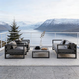 WLSF2570 4-Piece Dark Grey Aluminum Outdoor Conversation Set – Nordic Fjord Patio Furniture