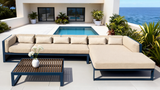 WLSF2594 5-Piece Navy Blue Aluminum L-Shaped Outdoor Sectional Set – Modern Coastal Patio Furniture