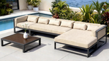WLSF2594 5-Piece Navy Blue Aluminum L-Shaped Outdoor Sectional Set – Modern Coastal Patio Furniture