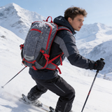 HDB1902 Grey Camo Snowproof Ski Backpack with External Gear Straps for Backcountry Alpine Skiing & Snowboarding