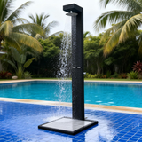 ROS2502 Elegant Rattan Wrapped Outdoor Shower Panel – Zen Garden Poolside Shower Station