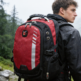 HDB1915 Red Black Waterproof Sports Backpack with Reflective Strip for Kayaking Water Sports & Hiking